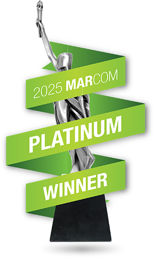 Marcom 2025 Platinum Award Badge